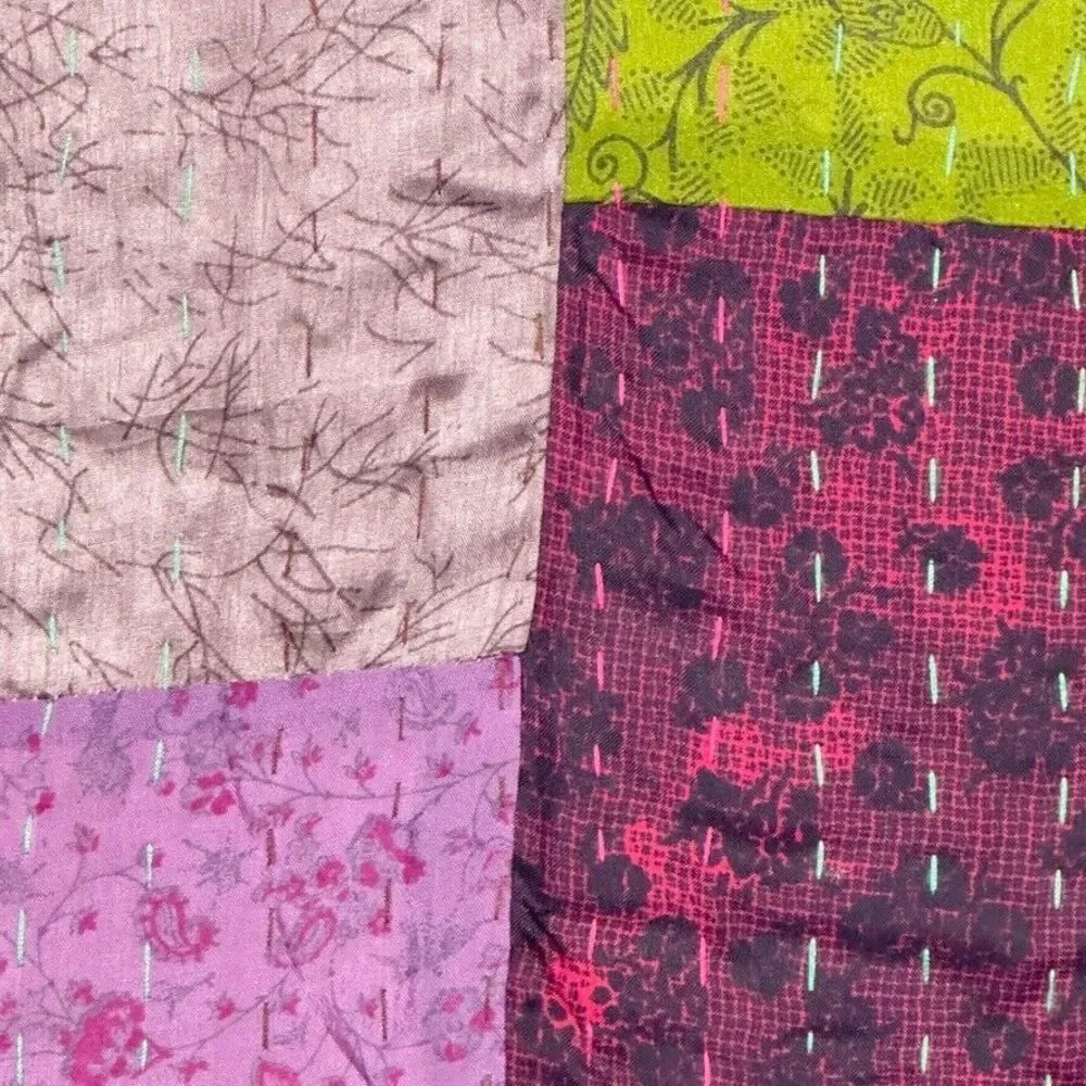Hand Stitched Quilt Blanket Patchwork Multicolor Rust‎ Fall Tones 59